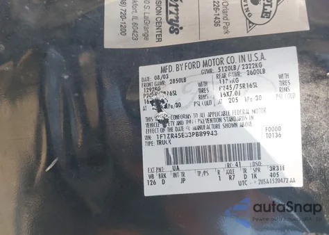 2003 Ford Ranger Edge/Xlt from USA, damaged, VIN 1FTZR45E33PB89943